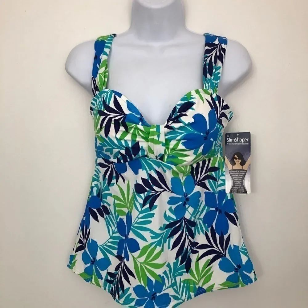 NWT Awesome Slim Shaper Size 12 Swim Top!
